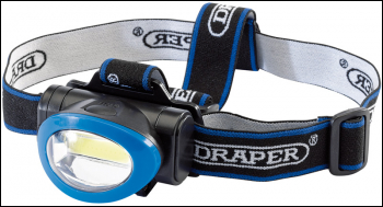 DRAPER 3W COB LED Head Torch (3 x AAA Batteries Supplied) - Pack Qty 9 - Code: 65967