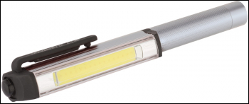 DRAPER COB LED Aluminium Pocket Torch (3W) (3 x AAA Batteries) - Pack Qty 24 - Code: 66009