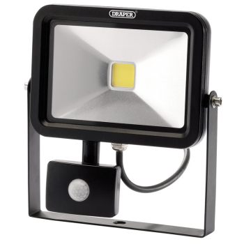 Draper WMCL20W/PIR/B COB LED Slimline Wall Mounted Floodlight with PIR Sensor, 20W, 1,300 Lumens - Discontinued - Code: 66037 - Pack Qty 1