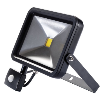 Draper WMCL30W/PIR/B COB LED Slimline Wall Mounted Floodlight with PIR Sensor, 30W, 1,950 Lumens - Discontinued - Code: 66038 - Pack Qty 1