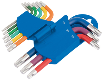 Draper SCTXKS/9 Draper Expert TX-STAR® Metric Coloured Short Arm Key Set (9 Piece) - Code: 66135 - Pack Qty 1