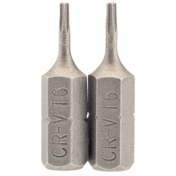 Draper 25TX/2/B Draper TX-STAR® Insert Bit, 1/4 inch  Hex, 25mm Long, T6 (Pack of 2) - Code: 66338 - Pack Qty 1