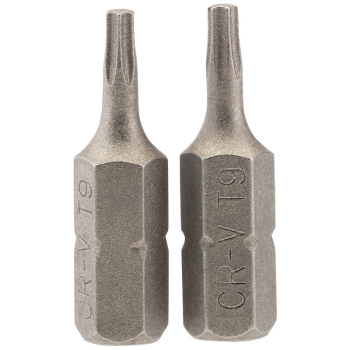 Draper 25TX/2/B Draper TX-STAR® Insert Bit, 1/4 inch  Hex, 25mm Long, T9 (Pack of 2) - Code: 66427 - Pack Qty 1