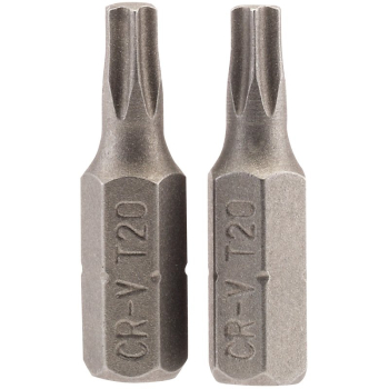 Draper 25TX/2/B Draper TX-STAR® Insert Bit, 1/4 inch  Hex, 25mm Long, T20 (Pack of 2) - Code: 66430 - Pack Qty 1
