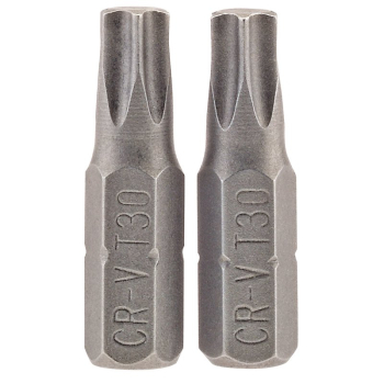 Draper 25TX/2/B Draper TX-STAR® Insert Bit, 1/4 inch  Hex, 25mm Long, T30 (Pack of 2) - Code: 66435 - Pack Qty 1