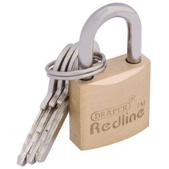 Draper RL-PL Draper Redline® Brass Cylinder Padlock, 20mm - Code: 68019 - Pack Qty 1