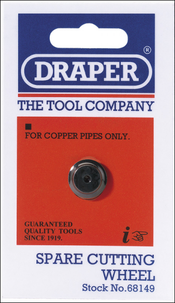 DRAPER Spare Cutting Wheel for Pipe Cutter - Pack Qty 1 - Code: 68149