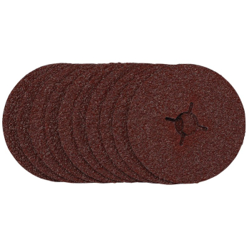 Draper SDFD115 Fibre Sanding Discs, 115mm, 24 Grit, (Pack of 10) - Code: 68376 - Pack Qty 1