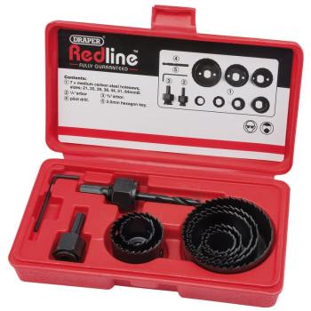 Draper RL-10HSK Draper Redline® Holesaw Kit (11 Piece) - Code: 68470 - Pack Qty 1