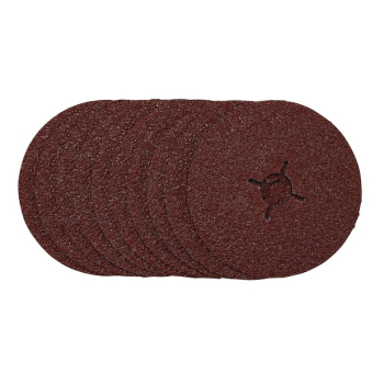 Draper SDFD125 Fibre Sanding Discs, 125mm, 24 Grit, (Pack of 10) - Code: 68618 - Pack Qty 1