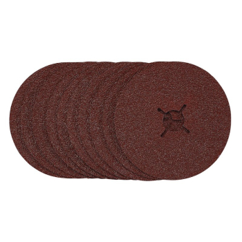 Draper SDFD125 Fibre Sanding Discs, 125mm, 36 Grit, (Pack of 10) - Code: 68628 - Pack Qty 1