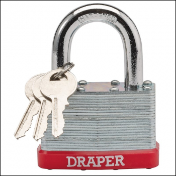 Draper RL-SLPL Draper Redline® Laminated Steel Padlock, 65mm - Code: 68807 - Pack Qty 1