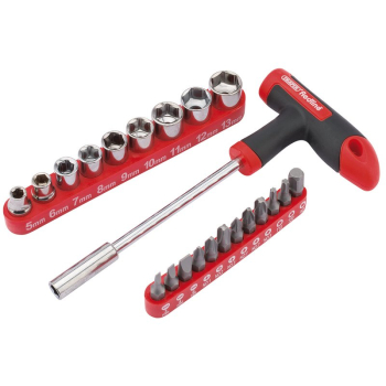 Draper RL-SBS/SG Draper Redline® T Handle Driver with Socket and Bits Set (22 Piece) - Code: 68841 - Pack Qty 1