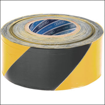 Draper TP-BAR Barrier Tape Roll, 500m x 75mm, Black and Yellow - Code: 69009 - Pack Qty 1