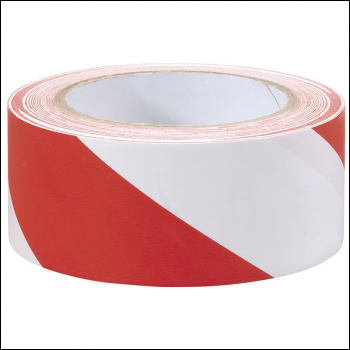 Draper TP-HAZ. Hazard Tape Roll, 33m x 50mm, Red and White - Code: 69010 - Pack Qty 1