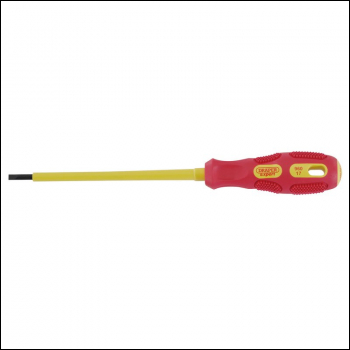 Draper 960 VDE Approved Fully Insulated Plain Slot Screwdriver, 3.0 x 100mm - Code: 69212 - Pack Qty 1
