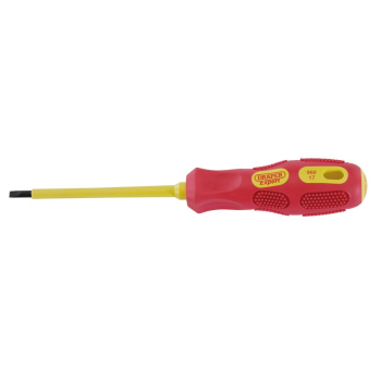 Draper 960 Draper Expert VDE Approved Fully Insulated Plain Slot Screwdriver, 4.0 x 100mm - Code: 69213 - Pack Qty 1