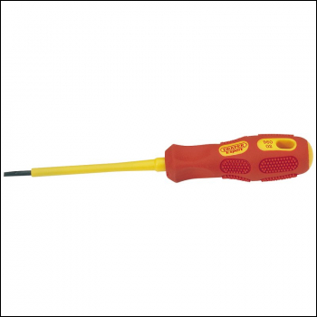Draper 960B VDE Approved Fully Insulated Plain Slot Screwdriver, 2.5 x 75mm (Sold Loose) - Code: 69216 - Pack Qty 1