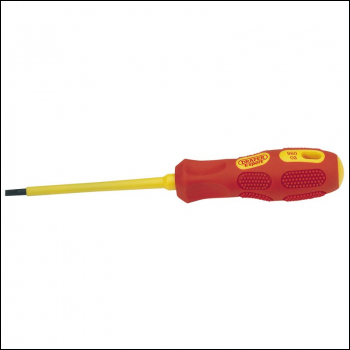 Draper 960B VDE Approved Fully Insulated Plain Slot Screwdriver, 4.0mm x 100mm (Sold Loose) - Code: 69218 - Pack Qty 1