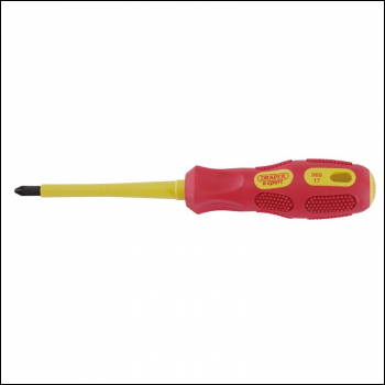 Draper 960PZ VDE Approved Fully Insulated PZ TYPE Screwdriver, No.2 x 100mm - Code: 69229 - Pack Qty 1