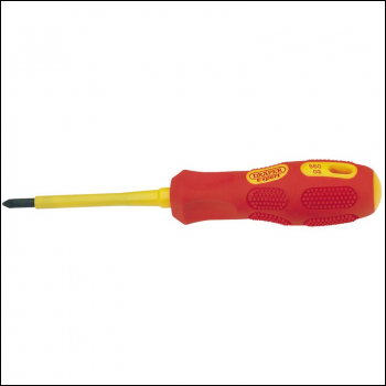 Draper 960PZB VDE Approved Fully Insulated PZ TYPE Screwdriver, No.1 x 80mm (Sold Loose) - Code: 69231 - Pack Qty 1