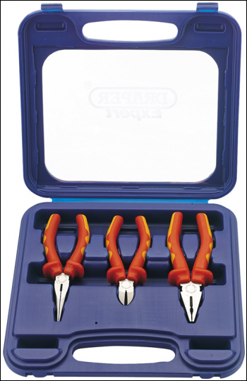 Draper 1070VDE VDE Fully Insulated Plier Set (3 Piece) - Code: 69288 - Pack Qty 1