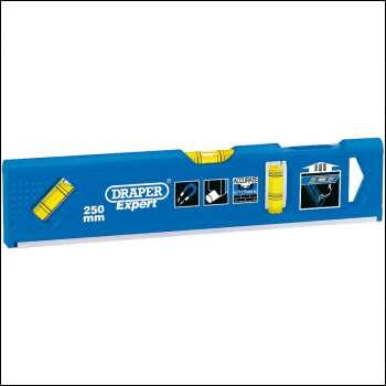 Draper DL25 Draper Expert Torpedo Level with Magnetic Base and Side View Vial, 250mm - Code: 69554 - Pack Qty 1