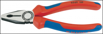 Draper 03 02 180 SBE Knipex 03 02 180 SBE Combination Pliers - Heavy Duty Handle, 180mm - Code: 69574 - Pack Qty 1