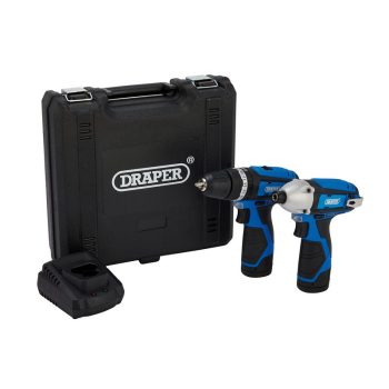 Draper TP12VDLI 12V Combi Drill & Impact Driver, 2 x 1.5Ah Batteries, 1 x Fast Charger - Code: 70257 - Pack Qty 1