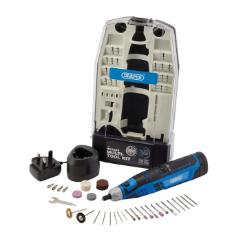 Draper CMG12VD 12V Rotary Multi-Tool Kit, 1 x 1.5Ah Battery, 1 x Fast Charger (50 Piece) - Code: 70298 - Pack Qty 1