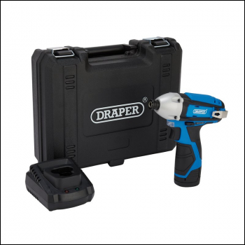 Draper IDK12VD 12V Impact Driver, 1/4 inch  Hex., 1 x 1.5Ah Battery, 1 x Fast Charger - Code: 70332 - Pack Qty 1