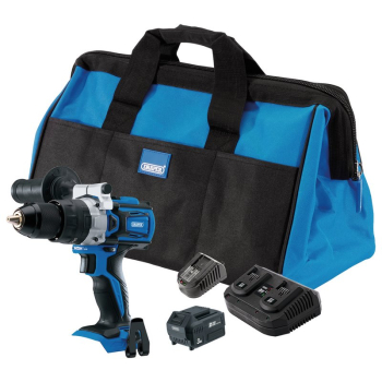 Draper PTKD20C4KIT D20 20V Combi Drill Kit, 1 x 3.0Ah Battery, 1 x 4.0Ah Battery, 1 x Charger (5 Piece) - Code: 70370 - Pack Qty 1