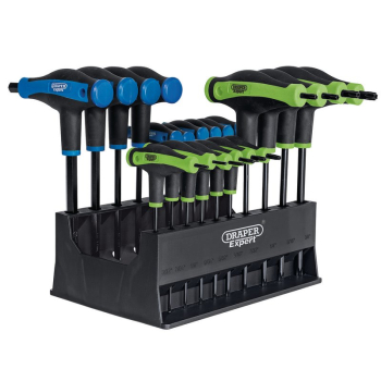 Draper THEX/TTX/20 Draper Expert TX-STAR® & Hex Soft Grip Metric T-Handle Key Set (20 Piece) - Code: 70388 - Pack Qty 1