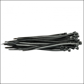 Draper CT1B Cable Ties, 2.5 x 100mm, Black (Pack of 100) - Code: 70389 - Pack Qty 1