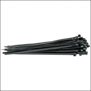 Draper CT3B Cable Ties, 4.8 x 200mm, Black (Pack of 100) - Code: 70393 - Pack Qty 1