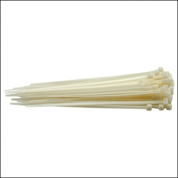 Draper CT3W Cable Ties, 4.8 x 200mm, White (Pack of 100) - Code: 70394 - Pack Qty 1