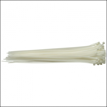 Draper CT4W Cable Ties, 4.8 x 300mm, White (Pack of 100) - Code: 70399 - Pack Qty 1