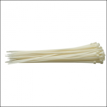 Draper CT6W Cable Ties, 7.6 x 400mm, White (Pack of 100) - Code: 70404 - Pack Qty 1
