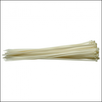 Draper CT7W Cable Ties, 8.8 x 500mm, White (Pack of 100) - Code: 70410 - Pack Qty 1