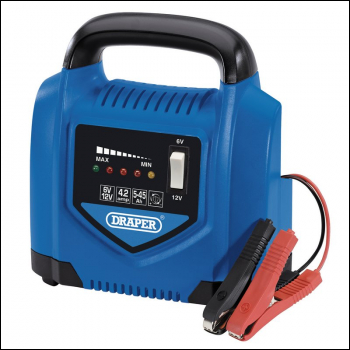 Draper BCP5 6/12V Battery Charger, 4.2A, 5 - 45Ah - Code: 70544 - Pack Qty 1