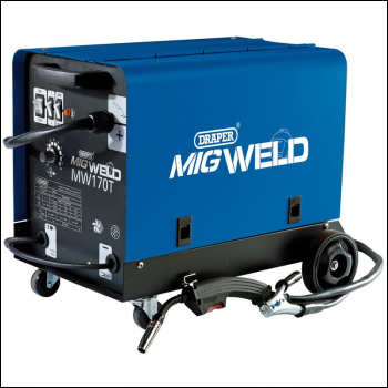 Draper MW170T Gas/Gasless MIG Welder, 160A - Code: 71095 - Pack Qty 1