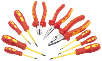 Draper VDESET1 Draper Expert VDE Approved Fully Insulated Pliers and Screwdriver Set (10 Piece) - Code: 71155 - Pack Qty 1