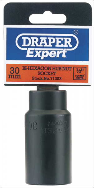 Draper HNS-30 Hub Nut Impact Socket, 1/2 inch  Sq. Dr., 30mm - Code: 71393 - Pack Qty 1