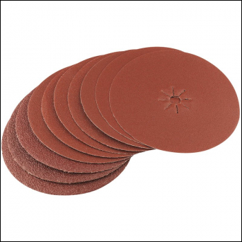 DRAPER Assorted Grade Aluminium Oxide Sanding Discs, 125mm (Pack of 10) - Pack Qty 1 - Code: 71877