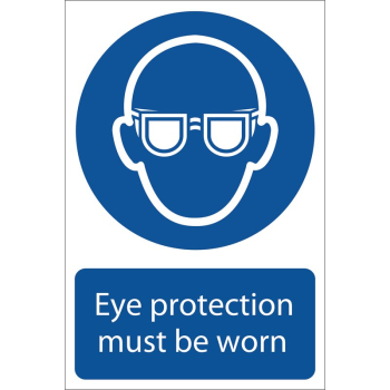 Draper SS03 Eye Protection' Mandatory Sign, 200 x 300mm - Code: 72080 - Pack Qty 1