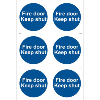 Draper SS07 Fire Door Keep Shut' Mandatory Sign (Pack of 6) - Discontinued - Code: 72112 - Pack Qty 1