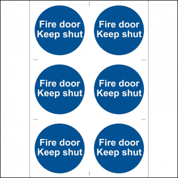 Draper SS07 Fire Door Keep Shut' Mandatory Sign (Pack of 6) - Code: 72112 - Pack Qty 1