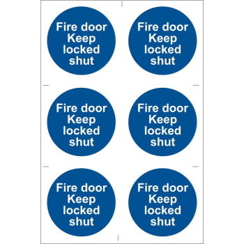 Draper SS08 Fire Door Keep Locked' Mandatory Sign (Pack of 6) - Discontinued - Code: 72120 - Pack Qty 1