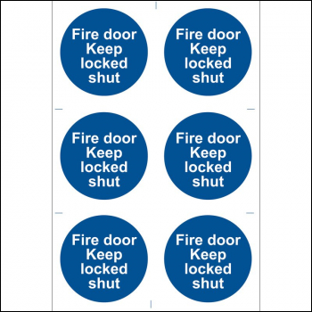 Draper SS08 Fire Door Keep Locked' Mandatory Sign (Pack of 6) - Code: 72120 - Pack Qty 1