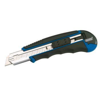 Draper 3500A Soft Grip Retractable Segment Blade Knife with 7 Segment Blade, 18mm - Code: 72144 - Pack Qty 1